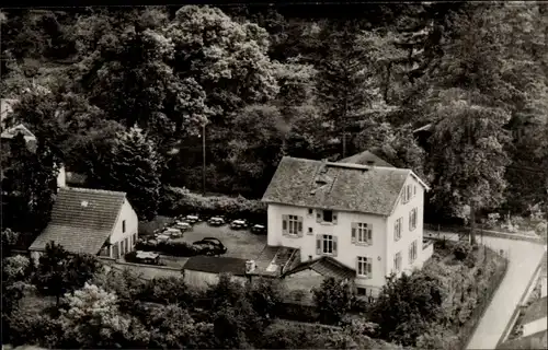 Ak Jugenheim an der Bergstrasse Hessen, Pension-Cafe Tannenhof, Luftbild