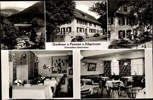 Ak Unterwasser Ottenhöfen im Schwarzwald, Gasthaus und Pension zum Erbprinzen, Innenansicht