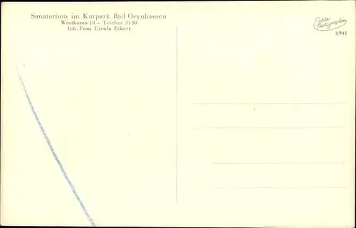 Ak Bad Oeynhausen in Westfalen, Sanatorium und Kurpark
