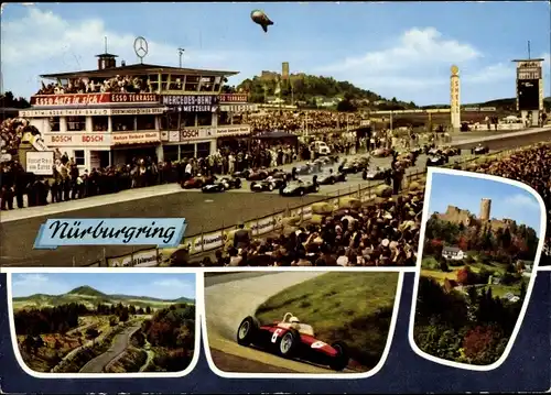 Ak Nürburg in der Eifel, Nürburgring, Autorrennen, Rennwagen am Start