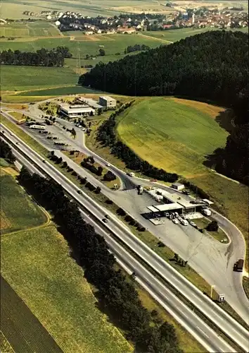 Ak Edenbergen Gersthofen in Schwaben, BAB Raststätte, Autobahn bei Augsburg