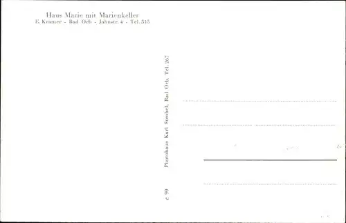 Ak Bad Orb in Hessen, Haus Marie mit Marienkeller, Innenansicht