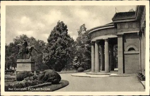 Ak Cannstatt Stuttgart Neckar, Kursaal, Denkmal, Gartenanlage