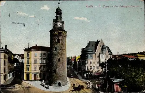 Ak Halle an der Saale, Turm an der Leipziger Straße