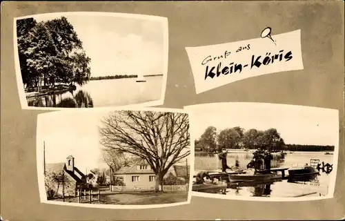 Ak Klein Köris Groß Köris im Kreis Dahme Spreewald, Seepartie, Segelboot, Straße