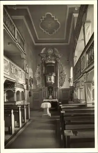 Ak Lauenstein Ludwigsstadt in Oberfranken, Ev. Kirche, Kircheninneres