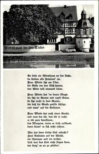 Gedicht Ak Niederlahnstein Lahnstein am Rhein, Wirtshaus an der Lahn, Inh. Kaufhold