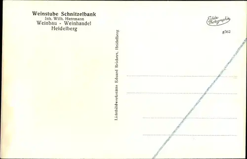 Ak Heidelberg am Neckar, Weinstube Schnitzelbank, Inh. W. Herrmann