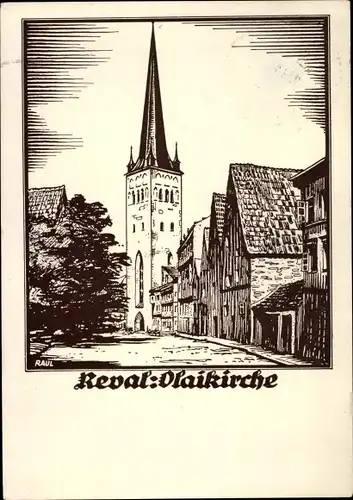 Künstler Ak Raul, Tallinn Reval Estland, Olaikirche