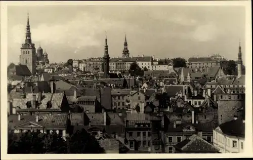 Foto Ak Tallinn Reval Estland, Blick auf den Ort