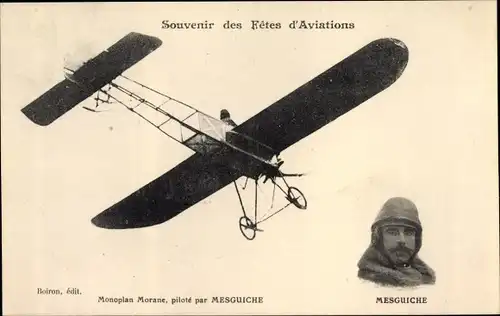 Ak Monoplan Morane, pilote par Mesguiche, Flugzeug