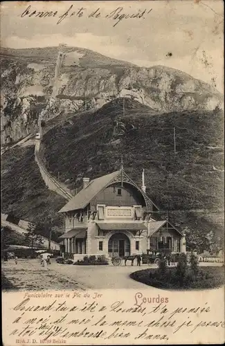 Ak Lourdes Hautes Pyrénées, Funiculaire sur le Pic du Jer