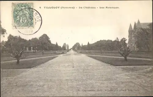 Ak Tilloloy Somme, Le Chateau, Les Avenues