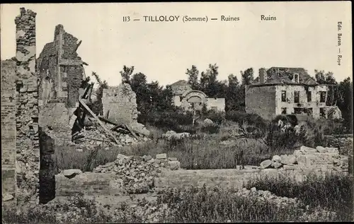 Ak Tilloloy Somme, Ruines, Ruins