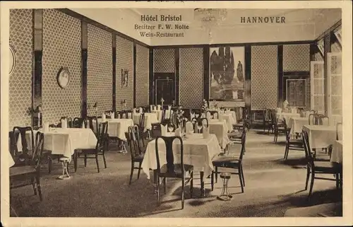 Ak Hannover in Niedersachsen, Hotel Bristol, Bes. F.W. Nolte, Weinrestaurant