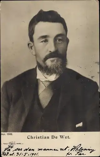 Ak Christian De Wet, Südafrikanischer Politiker und General im 2. Burenkrieg, Portrait