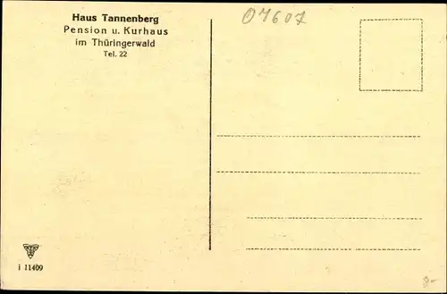 Ak Tambach Dietharz im Thüringer Wald, Pension Haus Tannenberg