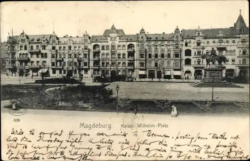 Ak Magdeburg an der Elbe, Kaiser Wilhelm Platz