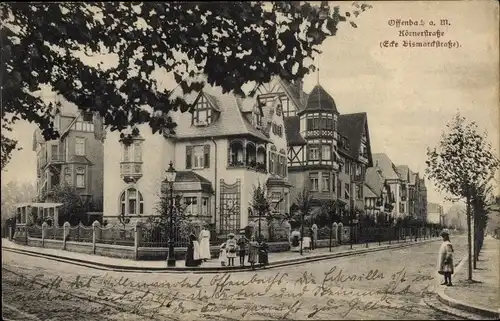 Ak Offenbach am Main Hessen, Körnerstraße Ecke Bismarckstraße