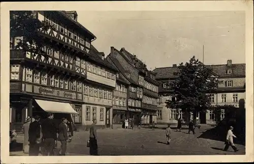 Ak Goslar in Niedersachsen, Der Schuhhof, Kürschnerei Langener