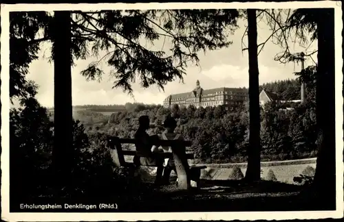 Ak Denklingen Reichshof im Oberbergischen Land, Erholungsheim von einer Aussichtsbank gesehen