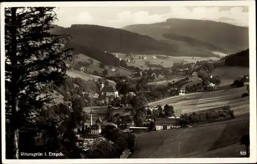 Ak Rittersgrün Breitenbrunn im Erzgebirge, Panorama vom Ort