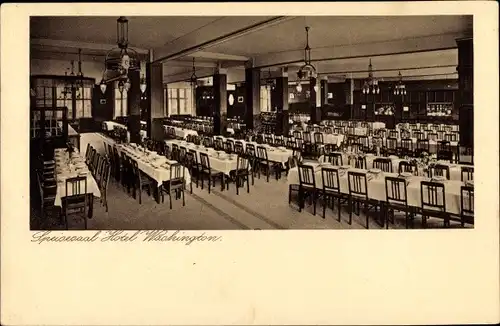 Ak Hamburg, Hotel Washington, Speisesaal, Zeughausmarkt