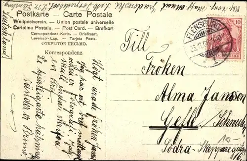 Ak Flensburg in Schleswig Holstein, Stuhrs Allee, Passanten, Villen