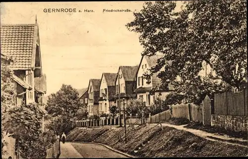 Ak Gernrode Quedlinburg im Harz, Friedrichstraße, Gebäude