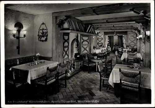 Ak Düsseldorf am Rhein, Am Rauchfang, Künstlerstuben, Apollo Theater, Westfalenstube