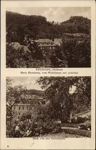 Ak Neustadt Südharz, Haus Kronberg vom Weinberge gesehen, Gartenseite