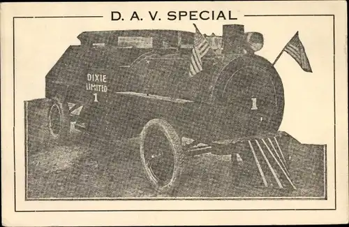 Ak D. A. V. Special, Dixie Limited, Auto, Dampflok, war veterans