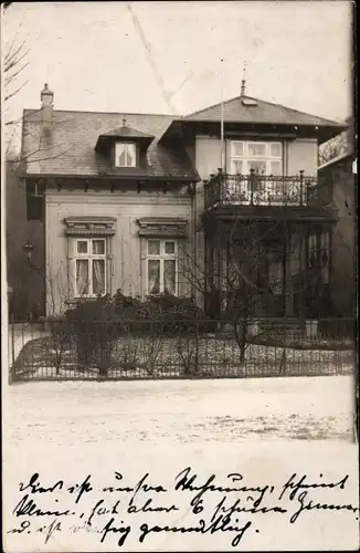 Foto Ak Hamburg Wandsbek, Villa, Straßenansicht, Schnee