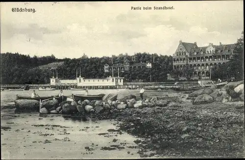 Ak Glücksburg in Schleswig Holstein, Strandhotel