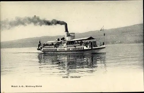 Ak Schweiz, Zürichsee, Dampfer Waldensweil