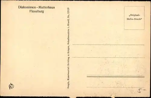 Ak Flensburg, Diakonissen Mutterhaus, Haupteingang