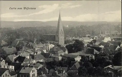 Ak Eutin in Ostholstein, Blick vom Wasserturm über die Dächer der Stadt