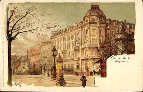 Künstler Litho Münch, C., Karlsruhe in Baden Württemberg, Kriegstraße