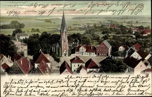 Ak Quakenbrück in Niedersachsen, Blick vom St. Sylvesterturm aus