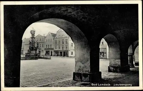 Ak Lądek Zdrój Bad Landeck Schlesien, Laubengang