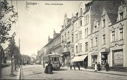 Ak Solingen in Nordrhein Westfalen, Obere Kaiserstraße, Straßenbahn