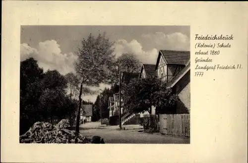 Ak Friedrichsbrück Hessisch Lichtenau in Hessen, Kolonie, Schule