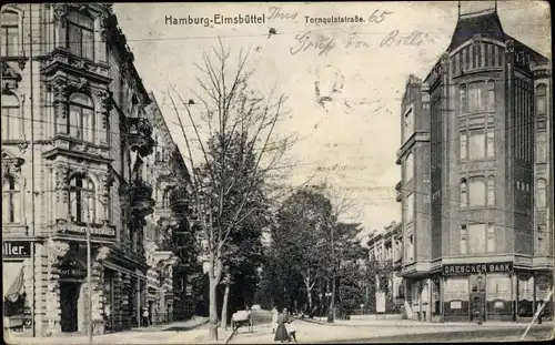 Ak Hamburg Eimsbüttel, Tornquisistraße, Dresdner Bank, Tabakwarenhandlung