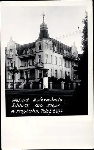 Foto Ak Świnoujście Swinemünde Pommern, Hotel Schloss am Meer