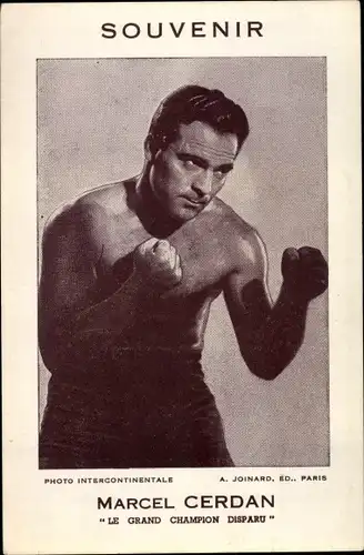 Ak Boxer Marcel Cerdan, Mittelgewicht Europameister