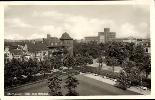 Ak Oberhausen im Ruhrgebiet, Blick zum Rathaus