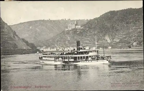 Ak Schnelldampfer Barbarossa, Rheinpartie
