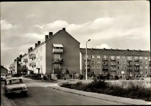 Ak Bad Langensalza in Thüringen, Friedrich Hahn Straße, Ecke Clara Zetkin Straße, Wartburg