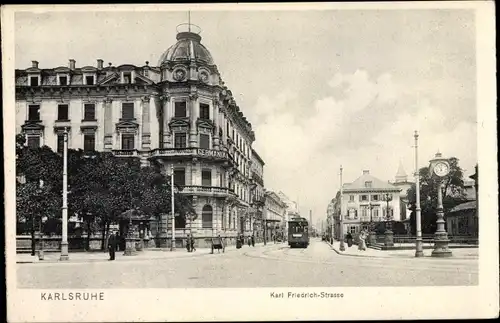 Ak Karlsruhe in Baden Württemberg, Karl Friedrich Straße