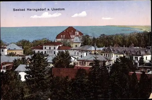 Ak Ostseebad Heringsdorf auf Usedom, Panorama vom Ort